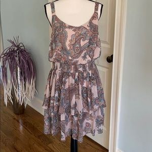 Express Paisley Summer Sundress Ruffle Dress